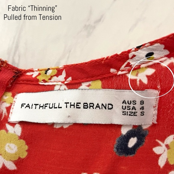 Faithfull the Brand- Daphne Dress in Red Jasmine Floral Mini Dress Small - Picture 8 of 8